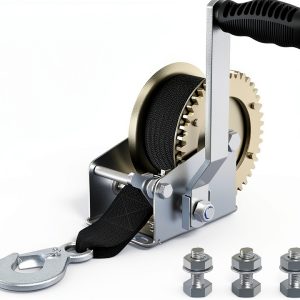 Boat Trailer Winch 1600lb Heavy Duty Manual Winch WINSBULL 26ft Strap-0